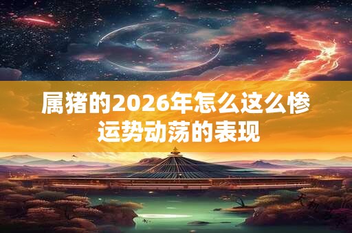 属猪的2026年怎么这么惨 运势动荡的表现
