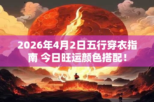 2026年4月2日五行穿衣指南 今日旺运颜色搭配! 2026年4月2日五行穿衣指南 今日旺运颜色搭配!