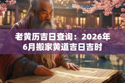老黄历吉日查询:2026年6月搬家黄道吉日吉时 老黄历吉日查询:2026年6月搬家黄道吉日吉时