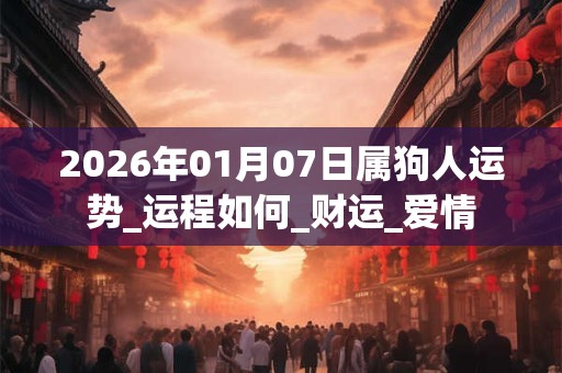 2026年01月07日属狗人运势_运程如何_财运_爱情 2026年01月07日属狗人运势_运程如何_财运_爱情