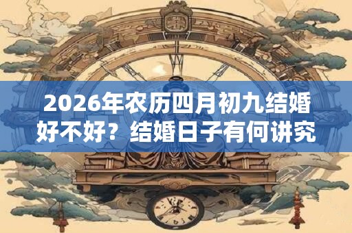 2026年农历四月初九结婚好不好?结婚日子有何讲究? 2026年农历四月初九结婚好不好?结婚日子有何讲究?