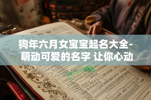 狗年六月女宝宝起名大全- 萌动可爱的名字 让你心动不已！