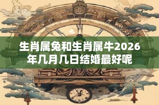 生肖属兔和生肖属牛2026年几月几日结婚最好呢