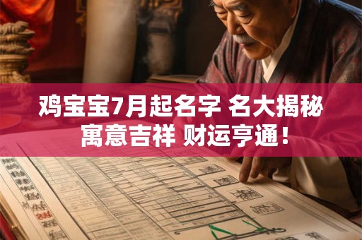 鸡宝宝7月起名字 名大揭秘 寓意吉祥 财运亨通! 鸡宝宝7月起名字 名大揭秘 寓意吉祥 财运亨通!
