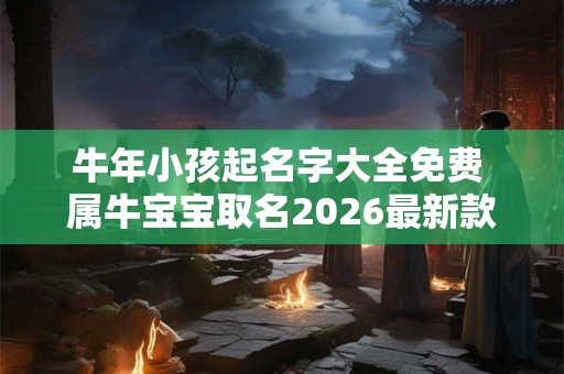 牛年小孩起名字大全免费 属牛宝宝取名2026最新款