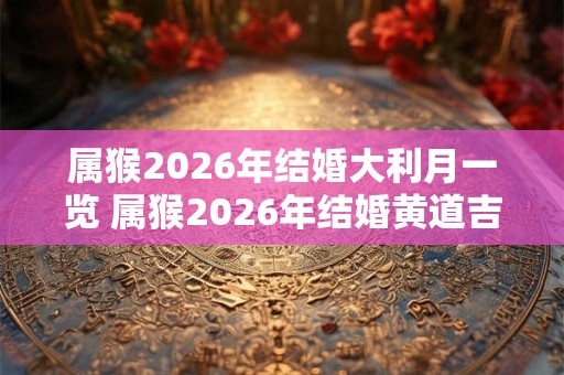 属猴2026年结婚大利月一览 属猴2026年结婚黄道吉日几天 属猴2026年结婚大利月一览 属猴2026年结婚黄道吉日几天