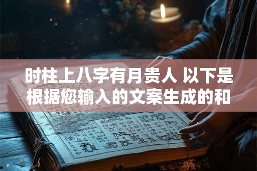 时柱上八字有月贵人 以下是根据您输入的文案生成的和 时柱上八字有月贵人 以下是根据您输入的文案生成的和