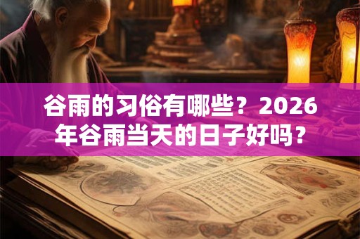 谷雨的习俗有哪些?2026年谷雨当天的日子好吗? 谷雨的习俗有哪些?2026年谷雨当天的日子好吗?