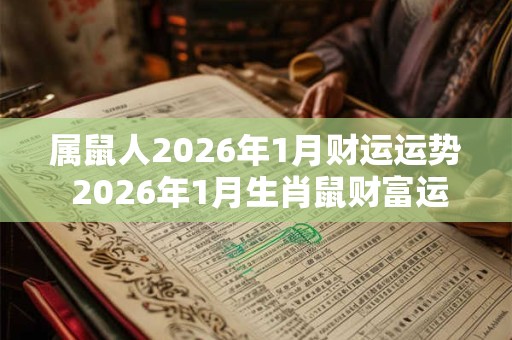 属鼠人2026年1月财运运势 2026年1月生肖鼠财富运程详解