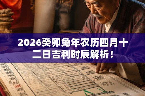 2026癸卯兔年农历四月十二日吉利时辰解析! 2026癸卯兔年农历四月十二日吉利时辰解析!