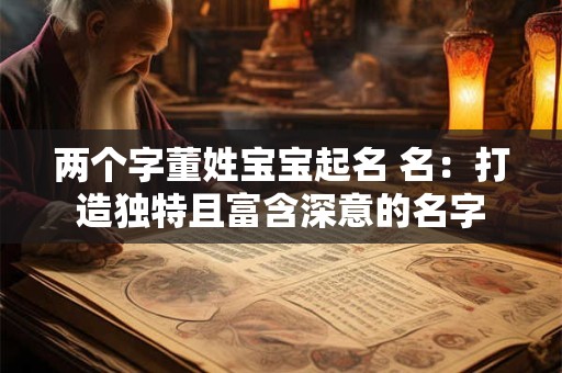 两个字董姓宝宝起名 名:打造独特且富含深意的名字 两个字董姓宝宝起名 名:打造独特且富含深意的名字