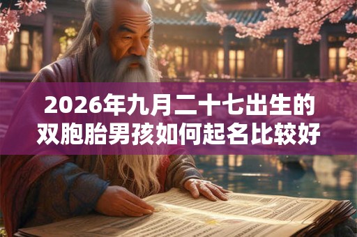 2026年九月二十七出生的双胞胎男孩如何起名比较好,五行属什么 2026年九月二十七出生的双胞胎男孩如何起名比较好,五行属什么