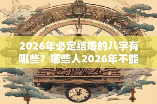 2026年必定结婚的八字有哪些？哪些人2026年不能结婚？