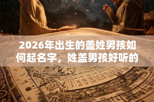 2026年出生的盖姓男孩如何起名字，姓盖男孩好听的名字