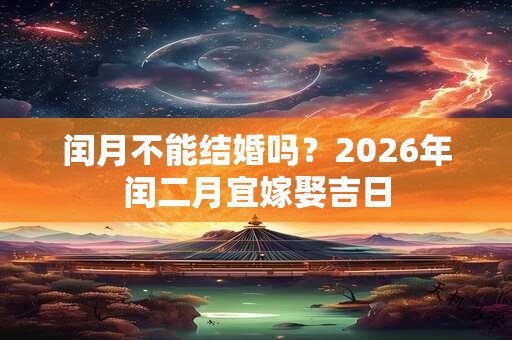闰月不能结婚吗？2026年闰二月宜嫁娶吉日