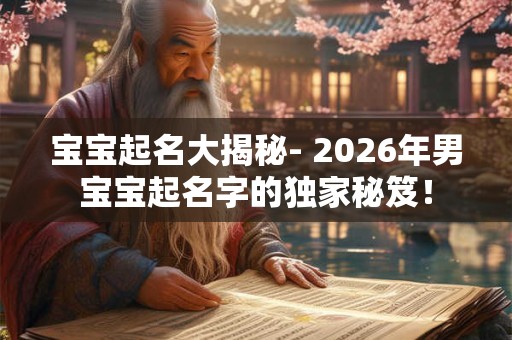 宝宝起名大揭秘- 2026年男宝宝起名字的独家秘笈！
