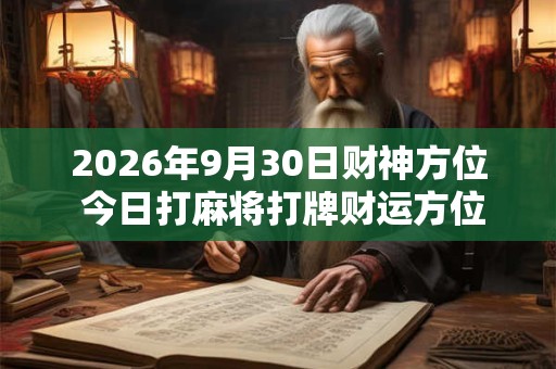 2026年9月30日财神方位 今日打麻将打牌财运方位! 2026年9月30日财神方位 今日打麻将打牌财运方位!