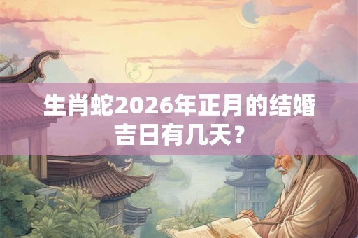 生肖蛇2026年正月的结婚吉日有几天？