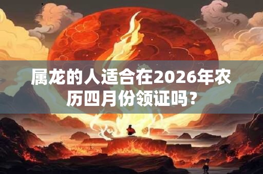 属龙的人适合在2026年农历四月份领证吗？