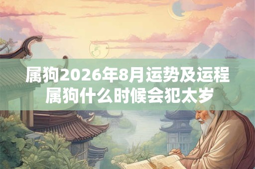 属狗2026年8月运势及运程 属狗什么时候会犯太岁