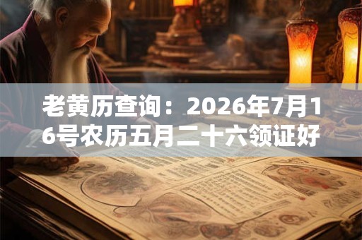 老黄历查询：2026年7月16号农历五月二十六领证好吗