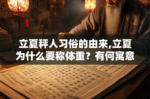 立夏秤人习俗的由来,立夏为什么要称体重?有何寓意? 立夏秤人习俗的由来,立夏为什么要称体重?有何寓意?