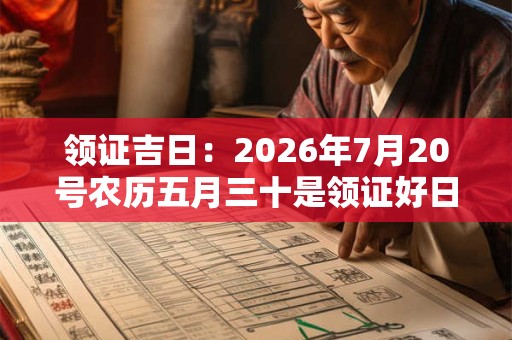 领证吉日：2026年7月20号农历五月三十是领证好日子吗