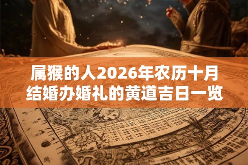 属猴的人2026年农历十月结婚办婚礼的黄道吉日一览表! 属猴的人2026年农历十月结婚办婚礼的黄道吉日一览表!