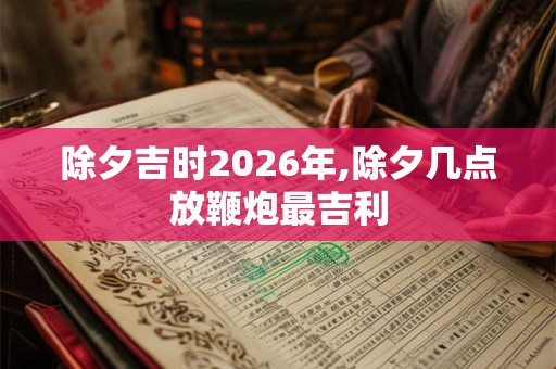 除夕吉时2026年,除夕几点放鞭炮最吉利