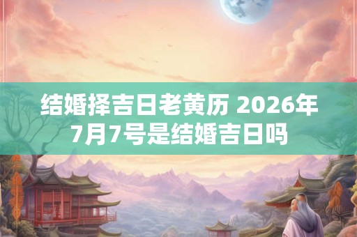 结婚择吉日老黄历 2026年7月7号是结婚吉日吗