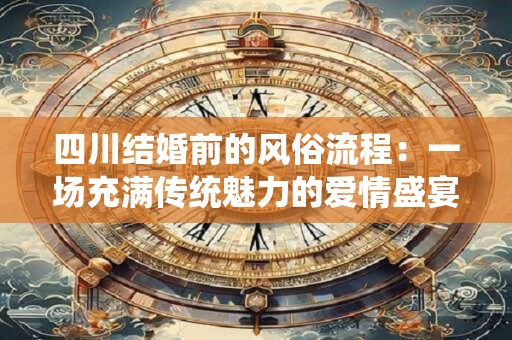 四川结婚前的风俗流程：一场充满传统魅力的爱情盛宴