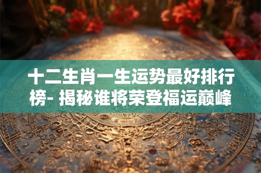 十二生肖一生运势最好排行榜- 揭秘谁将荣登福运巅峰！