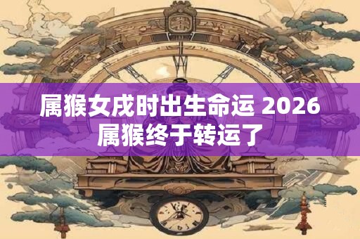 属猴女戌时出生命运 2026属猴终于转运了