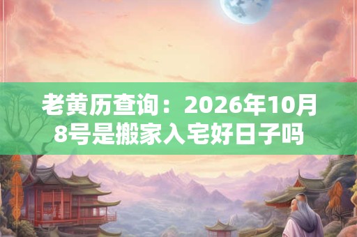 老黄历查询:2026年10月8号是搬家入宅好日子吗 老黄历查询:2026年10月8号是搬家入宅好日子吗
