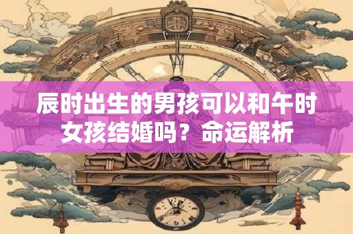 辰时出生的男孩可以和午时女孩结婚吗?命运解析 辰时出生的男孩可以和午时女孩结婚吗?命运解析