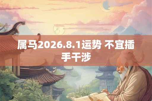 属马2026.8.1运势 不宜插手干涉