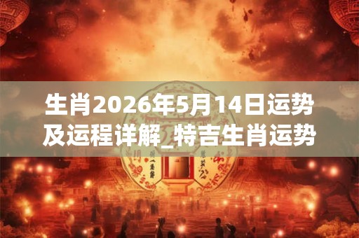 生肖2026年5月14日运势及运程详解_特吉生肖运势吉凶