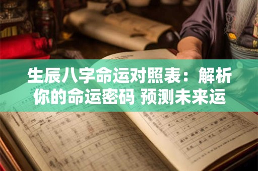 生辰八字命运对照表：解析你的命运密码 预测未来运势！