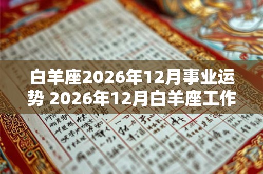 白羊座2026年12月事业运势 2026年12月白羊座工作运程详解