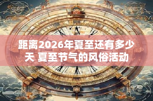 距离2026年夏至还有多少天 夏至节气的风俗活动