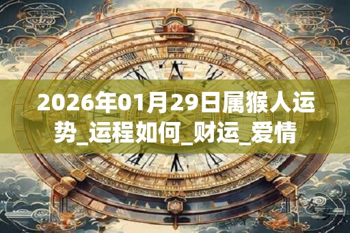 2026年01月29日属猴人运势_运程如何_财运_爱情