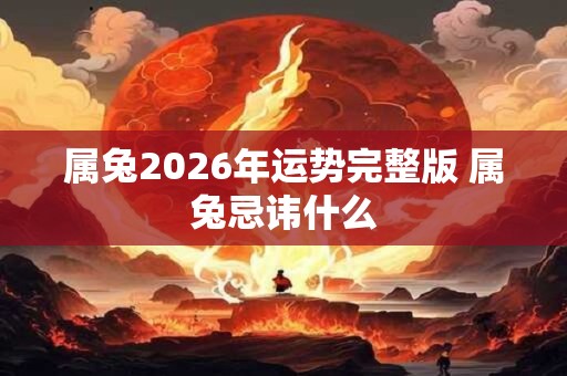 属兔2026年运势完整版 属兔忌讳什么