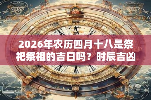 2026年农历四月十八是祭祀祭祖的吉日吗？时辰吉凶如何？