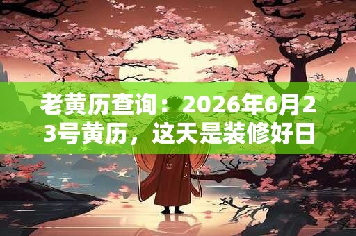 老黄历查询：2026年6月23号黄历，这天是装修好日子吗