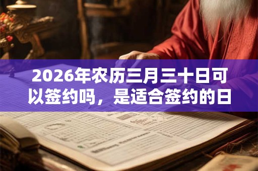 2026年农历三月三十日可以签约吗，是适合签约的日子吗？