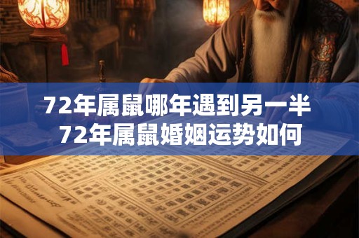 72年属鼠哪年遇到另一半 72年属鼠婚姻运势如何 72年属鼠哪年遇到另一半 72年属鼠婚姻运势如何