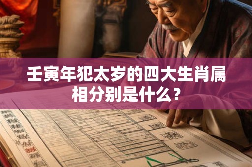壬寅年犯太岁的四大生肖属相分别是什么? 壬寅年犯太岁的四大生肖属相分别是什么?