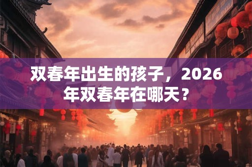 双春年出生的孩子，2026年双春年在哪天？