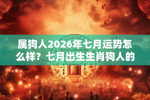 属狗人2026年七月运势怎么样？七月出生生肖狗人的命运