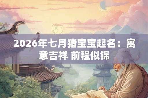 2026年七月猪宝宝起名:寓意吉祥 前程似锦 2026年七月猪宝宝起名:寓意吉祥 前程似锦